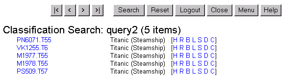 Results Screen for Search on

'Titanic'